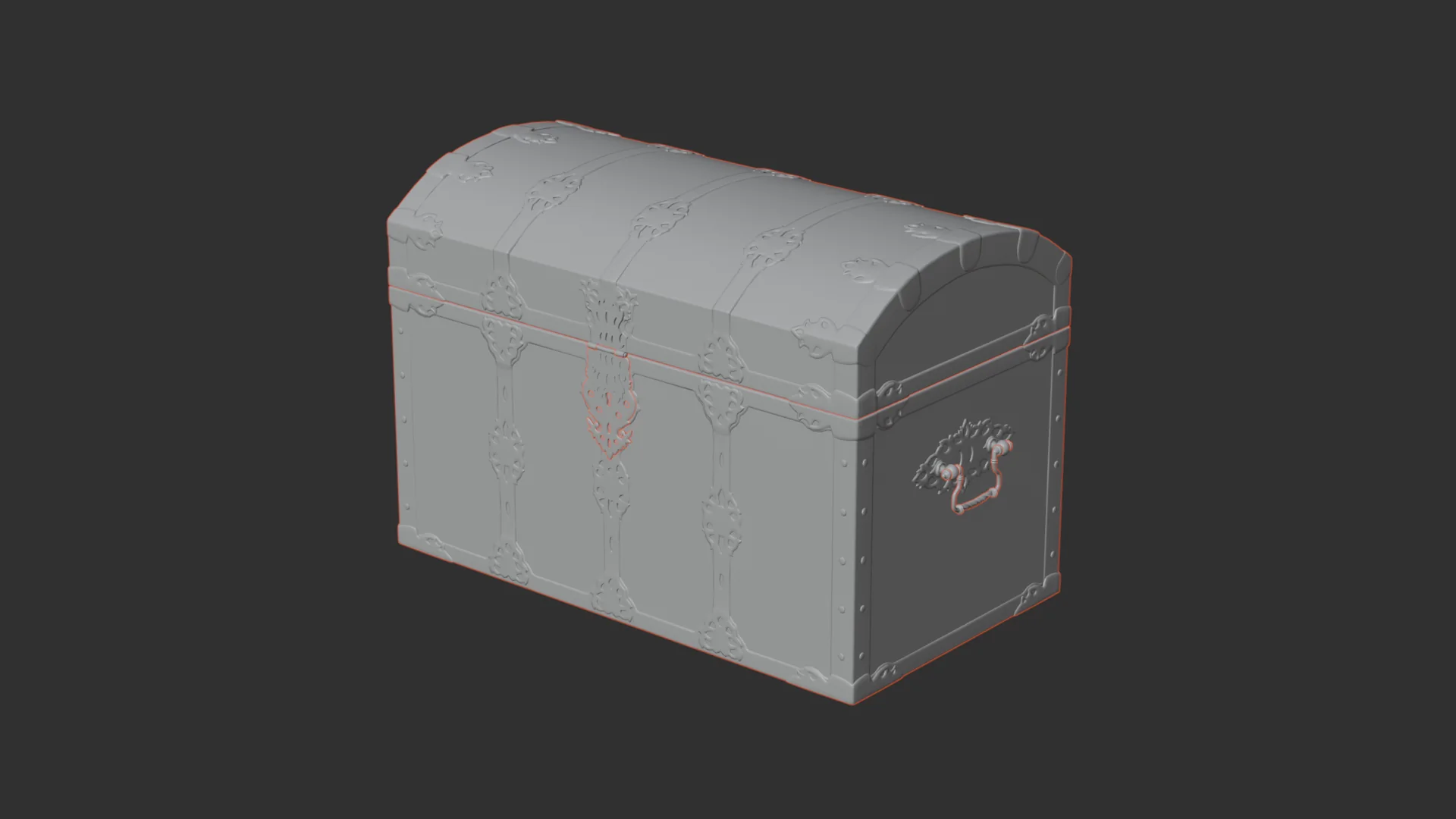 Before: the Treasure Chest in Blender's Solid view